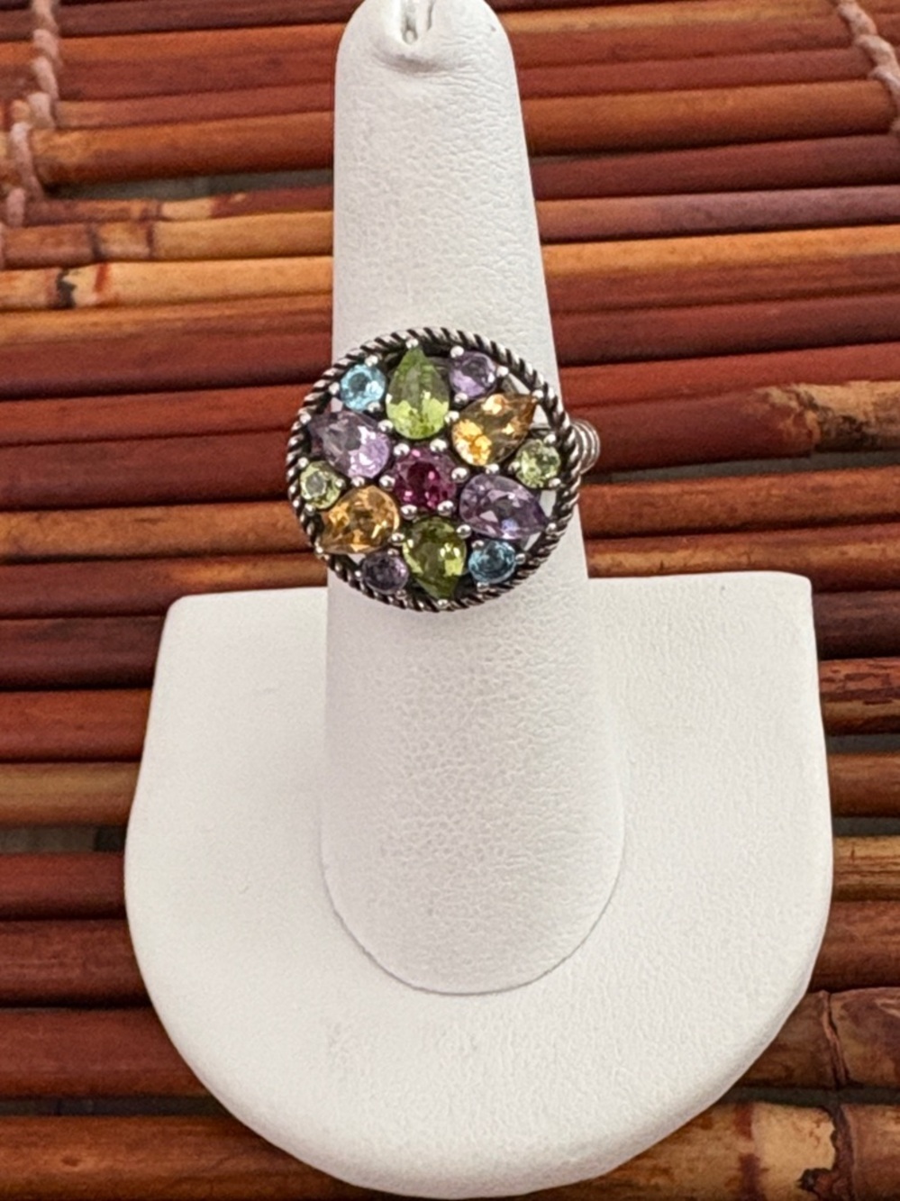 EFFY Multi gemstone Sterling Silver ring Size 7